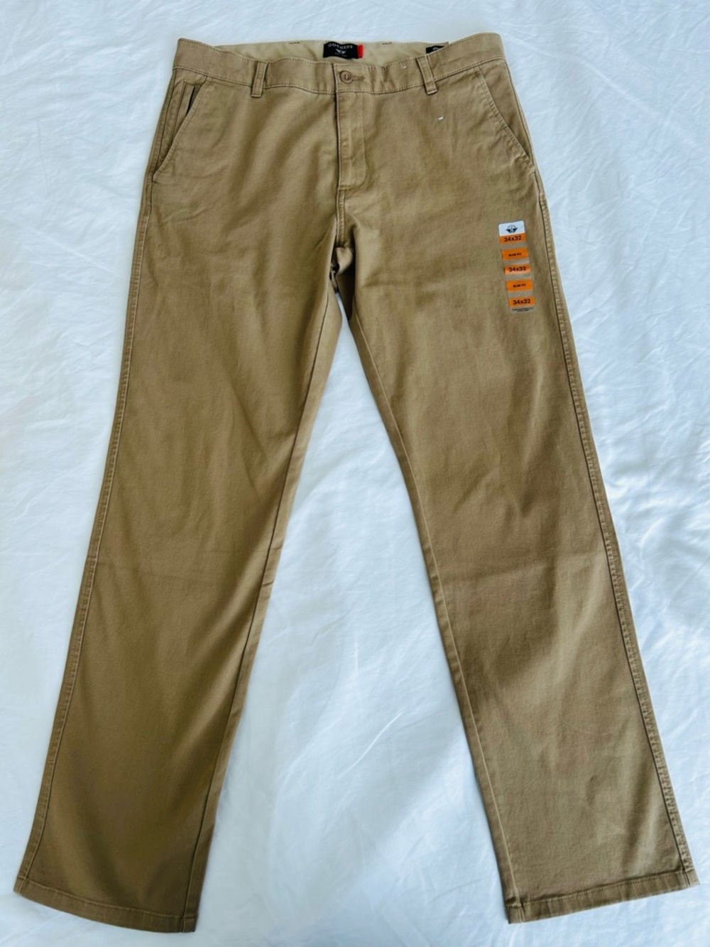 NWT Dockers Men's Khaki Pants 34x32 Chino Slim Fit Flat Front Casual Work